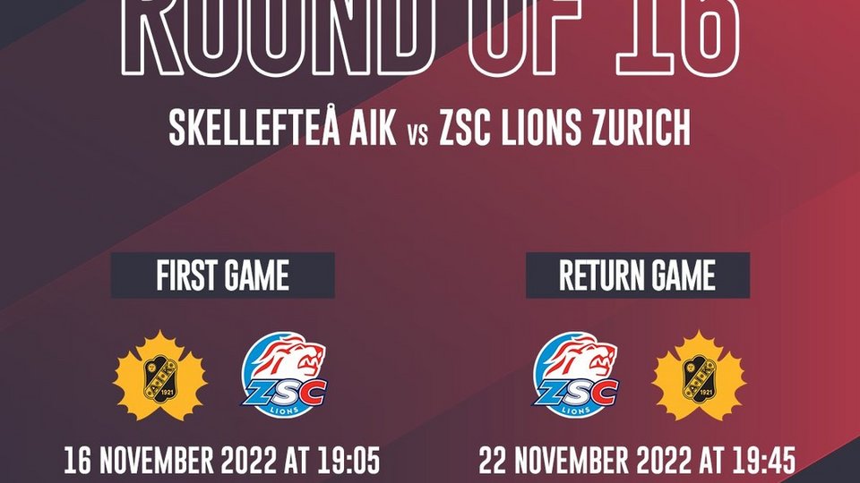 Spieldaten CHL-Achtelfinal vs. Skellefteå