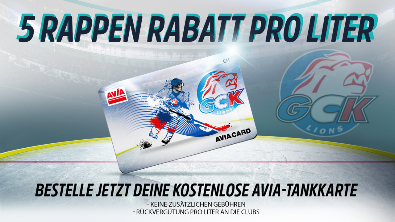 GCK Lions: 5 Rappen Rabatt pro Liter mit der AVIA-Hockeykarte